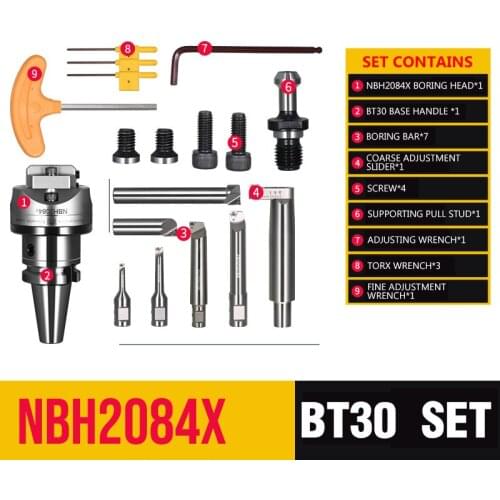 BT30 SET High precision boring tool set CNC Adjustable boring cutter boring device for CNC machining center fine-tuning