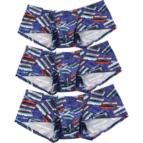 Sexy Mens Underwear Boxers Printing Low Rise Underpants Breathable Boxer Shorts Trunks Sleepwear Nightwear Short Pants Panties