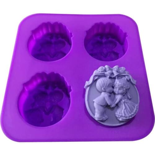 3D Craft Handmade DIY Silicone Soap Mold Soap Making 3D Angel Oval Soap Mould Craft Flowers Bathroom Kitchen Soap Mold
