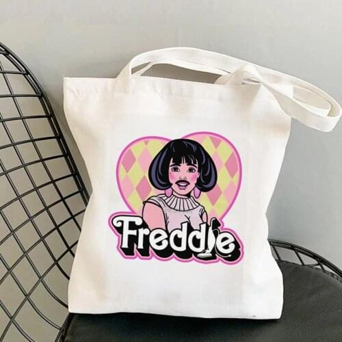Shopper Superstar Freddie Mercury Printed Tote Bag women Harajuku shopper handbag girl Shoulder shopping bag Lady Canvas Bag