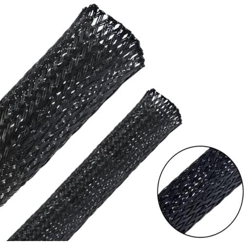 10M/roll 3-10mm Three wire encry Cable Sleeve black Wire Protection PET braided tube Nylon wire cable Braided Cable Sleeve