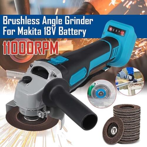 800W 18V 125mm Brushless Cordless Impact Angle Grinder for Makita 18V Battery Variable Speed Cutting Machine Grinder Polisher