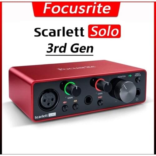 Focusrite Scarlett Solo 3rd generation Headphone Amplifier sound card 24-bit/192kHz AD-converters