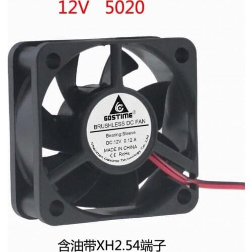 2pcs/lot 50x50x20mm DC5V 12V 24V 5020 cooling fan low noise axial fan, high speed air vent air blower