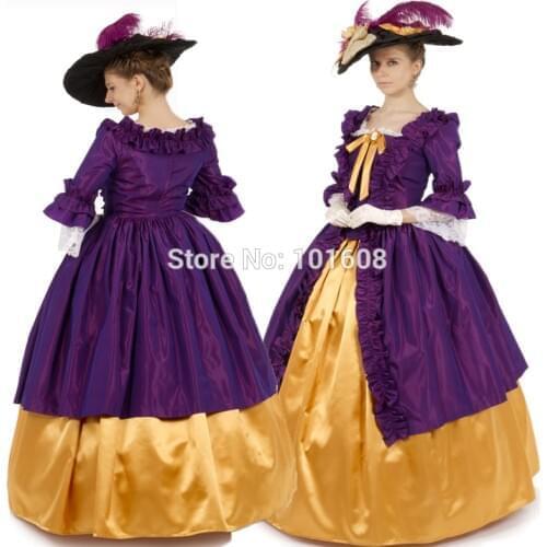 Customer to order!Purple Taffeta Vintage costume Victorian dresses Eras Marie Antoinette dresses Renaissance dress HL-129