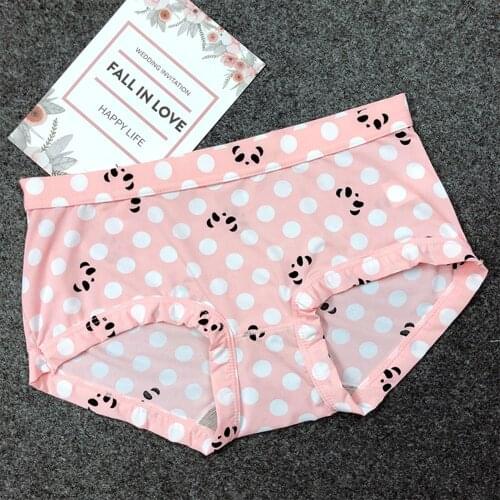 Women Ice Silk Panties Sexy Lingerie Low Waist Print Underwear Girl Casual Briefs Female Underpants Ladies Panty