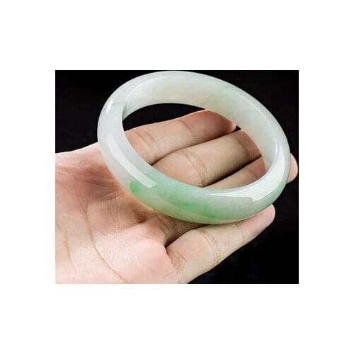 Zheru Jewelry Natural Burmese Jadeite Light Green 54-64mm Bracelet Elegant Princess Jewelry Best Gift