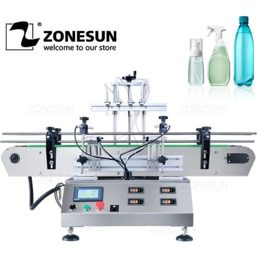 ZONESUN Six Heads Magnetic Pump Beverage Perfume Water Juice Essential Oil Electric Digital Liquid Bottle Filling Machine