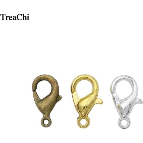 10Pcs Silver Gold Bronze Plated Lobster Clasp Hook Jewelry Finding Accessories 12mm DIY Necklace Bracelet Connector Claw Clasps