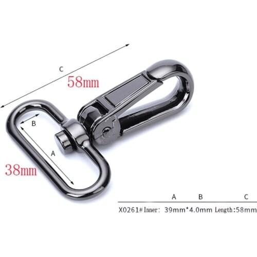 4pcs 38mm Metal Snap Hook Swivel Eye Trigger Clip Clasp For Leather Craft Bag Strap Belt Webbing gold/silver/gun-metal