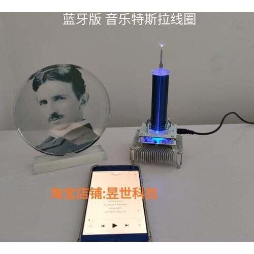 Bluetooth-Version Music Tesla Coil Light-up Plasma Speaker Amplifier Scientific Experiment Electronic Gift