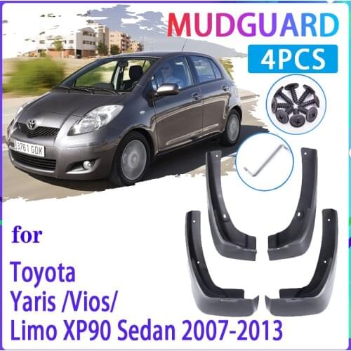 Car Mud Flaps for Toyota Vios Yaris Limo XP90 Saloon Sedan 2007~2013 Mudguard Splash Guards Fender Mudflaps Auto Accessories