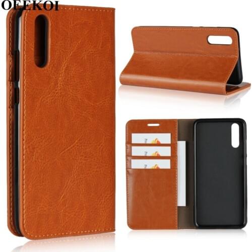 OEEKOI Crazy Horse Genuine Leather Wallet Flip Case for Huawei Maimang 7/P20/P20 Pro/P20 Lite/P9 plus/P8 Lite 2017/Mate 10
