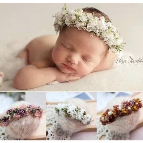 Baby Boys Girls Flower Headbands Infant Studio Photo Floral Tieback Headwear Newborn Photography Prop for Baby Hair Accessories