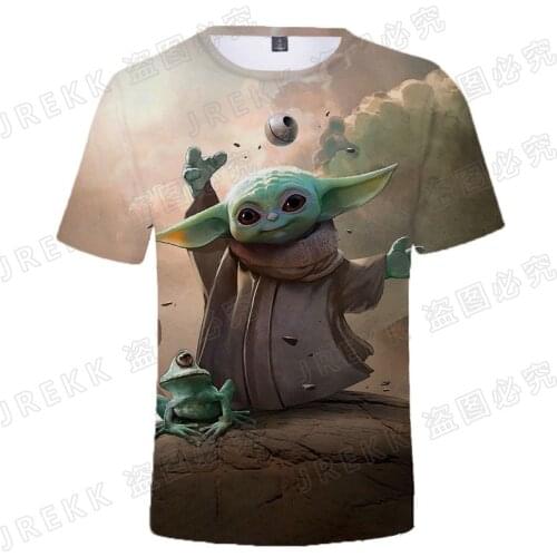 Mandalorian baby yoda Child t shirt Summer 3D Print New Cool Men Women Kids Short sleeve shirts Fashion Male Oversized t-shirts