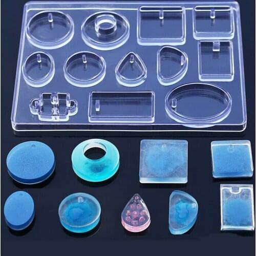 Geometric Water Drop Puzzle Shapes Pendant Resin Mold Mould Silicone Clear Jewelry Solid Molds Making Maker Tool Epoxy Wait
