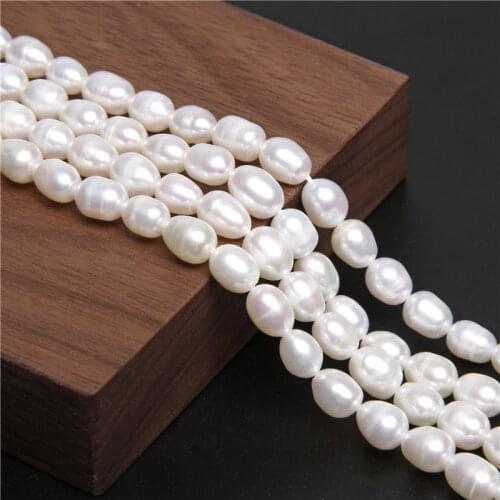 Hot-sales 6-7mm Natural Pearls Retro White Real Freshwater Pearl Bead Drilled Loose Spacer Beads For Woman Jewelry Diy Party 14"