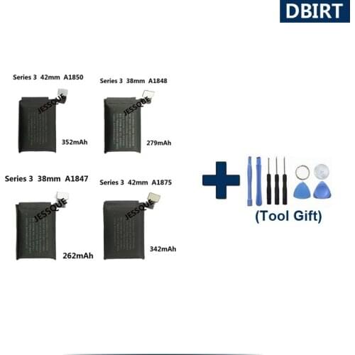 Tools Gift + A1847 A1848 38mm & A1850 A1875 42mm Battery For Apple Series 3 S3 Smart Watch Battterie AKKU