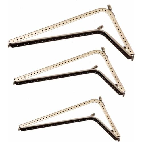 JAVRICK 1PC 18.5x10.5cm Bronze Purse Handbag Handle Coins Bags L Shape Metal Kiss Clasp Lock Frame 3 Color