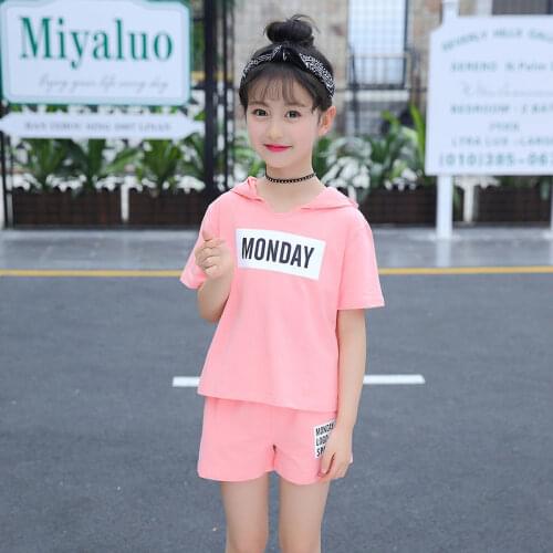 Girls Clothes Set Summer Short Sleeve T-shirt+Short Pants 2 PCS Children Clothing For Girls Teen Kids Clothes 5 6 8 10 12 Years