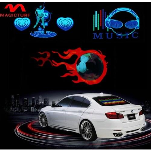 Car Windshield LED Sound Activated Equalizer Neon EL Lamp Music Rhythm Flash Light Sticker Styling Accessories With Control Box
