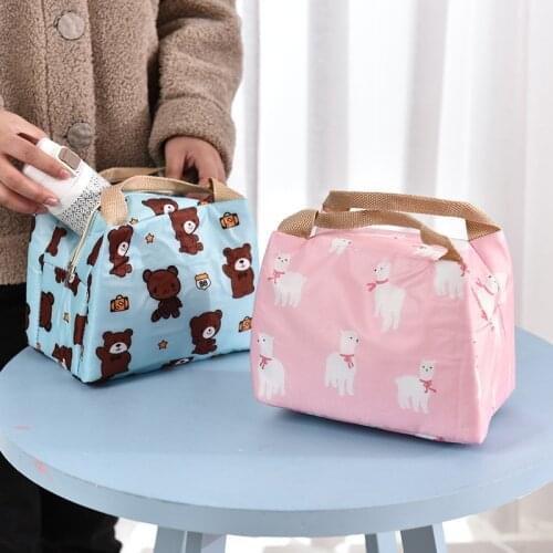 Cute Cartoon Lunch Box Tote Bag Food Fresh Thermal Insulated Lunch Bags Cooler For Children Kids Student School Picnic Bento Bag