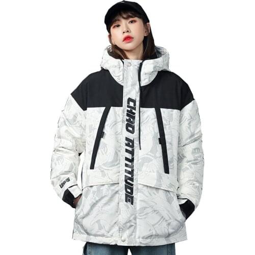 Fashion Printing Down Jacket Women 2021 Korean Temperament Street Winter White Duck Down Thickened Cold Clothing Down Coat OK945