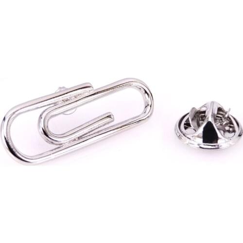 Mens Brooch Scarf Hat Accessories Silver Paper Clip Neckpin Badge Pin Woman Wedding Couple High Quality Jewelry Gifts