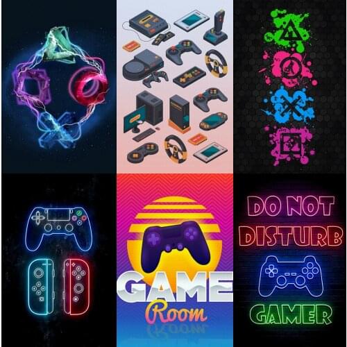 Full Drill 5D Diamond Painting Game Cartoon Jelly Bean Embroidery Diamond Mosaic Cross Stitch Kits Picture Home Decoration