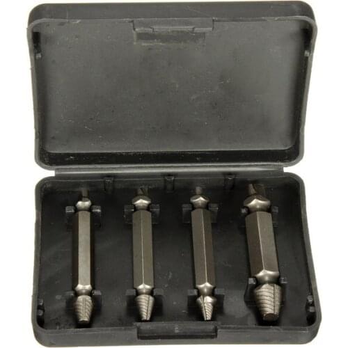 4PCS/Set Alloy Steel Drill Bits Set Broken Bolt Remover Double Side Damaged Screw Extractor Power Tools Kit 1# 2# 3# 4# Best