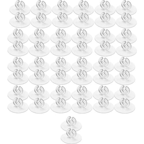 New Aquarium Clear Suction Cup with Clip Aquarium Airline Tubing Holder Clips Clamps Fish Tank Hose Holder,50 Pcs