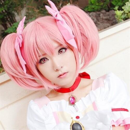 Anime Puella Magi Madoka Magica Magical Girl Kaname Madoka Bunches Wigs Women Cosplay Prop Anime Halloween