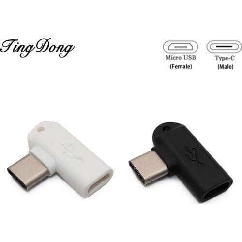 90 Degree Type C Male To Micro USB Female Data Sync Charge Converter Adapter for Xiaomi Mi 8 for Redmi Note 7 for Huawei P2