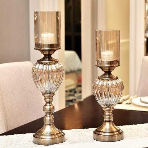 Candle Holder Geometric Candlestick Metal Creative Lifting Force Candle Holders Nordic Minimalist Style Decoration Bronze ZZT074