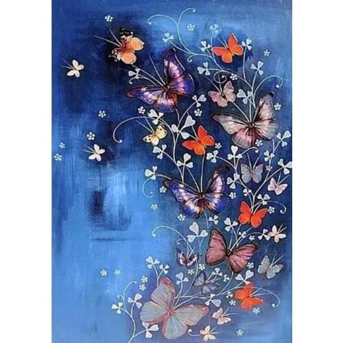 Full Square Round 5D DIY Diamond Painting butterfly Pictures 3D Diamond Embroidery Flowers Crystal Mosaic Home Decoration DF148