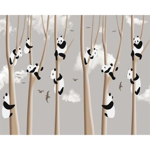 Beibehang Custom Modern Wallpapers Hand Drawn HD Children Panda Woods Classic Background papel de parede wall papers home decor