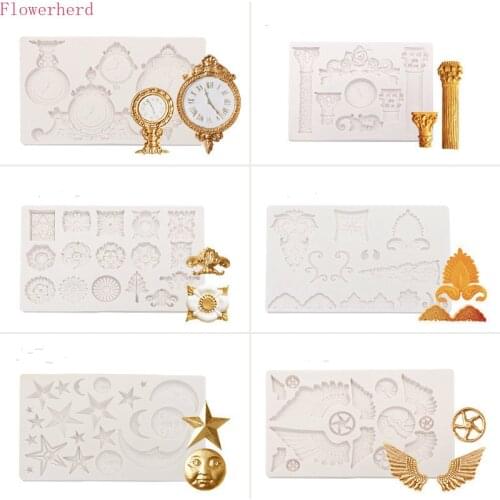 European-style Relief Fondant Cake Silicone Mold DIY Clock Mold Chocolate Mold Cake Decoration Baking Mold Pastry Tools