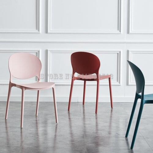 Nordic dining chair household plastic chair thickened simple negotiation desk chair stool back ins net red makeup chair