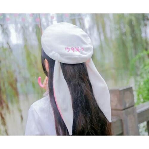 Sweet Lolita Berets Girls Japanese White Rabbit Ears Hat Loli Cute Female Princess Gift Anime Hat