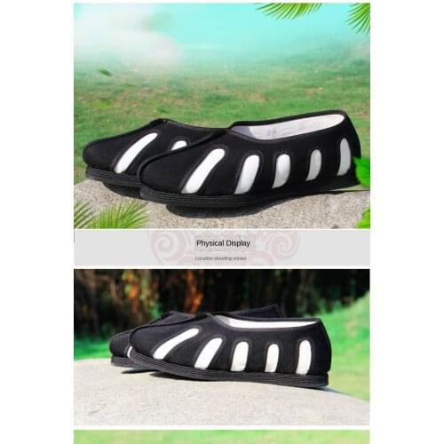 Tai Chi Shoes Mens and Womens Canvas Shoes Melaleuca Bottom Martial Arts Training Ten Square Shoes Cosplay Shoes