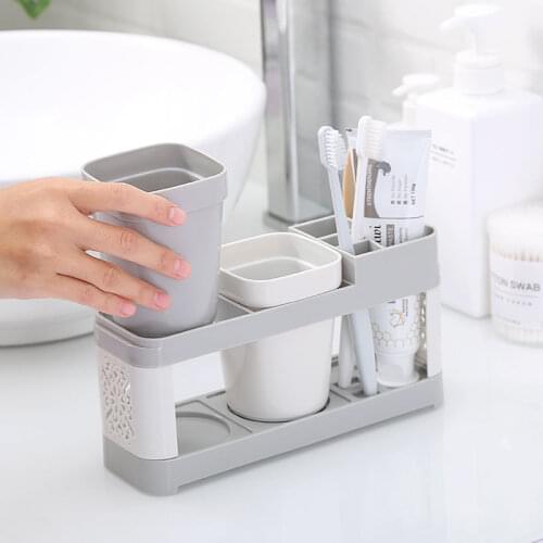 Bathroom Punch-free Toothbrush Holder Simple Cleaning Supplies Storage Set Bathroom Accessories