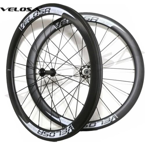 Velosa Sprint 50 bike carbon wheelset,50mm clincher/tubular 700C road bike wheel,2:1 carbon hubs,super light pillar 1420 spokes
