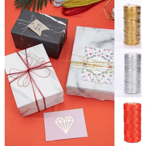 1.5mm 100M Macrame Cord Rope Ribbon Crafts DIY Gold Silver Rope String for Sewing Twine Twisted Thread Home Textile Decoration