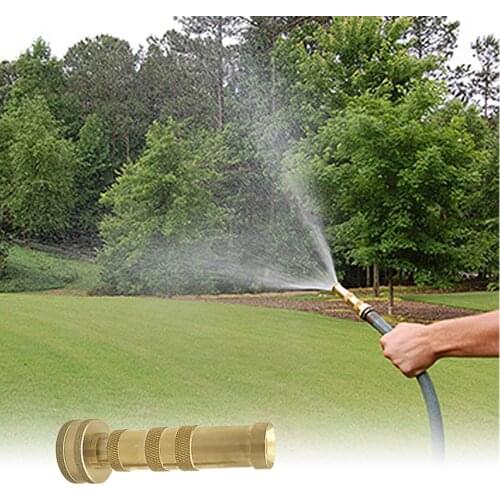 Rotating Hose Brass Nozzle Garden Heavy Duty Spray Gun Solid With 10 Rubber Washers Adjustable Watering Flowers Twist Water