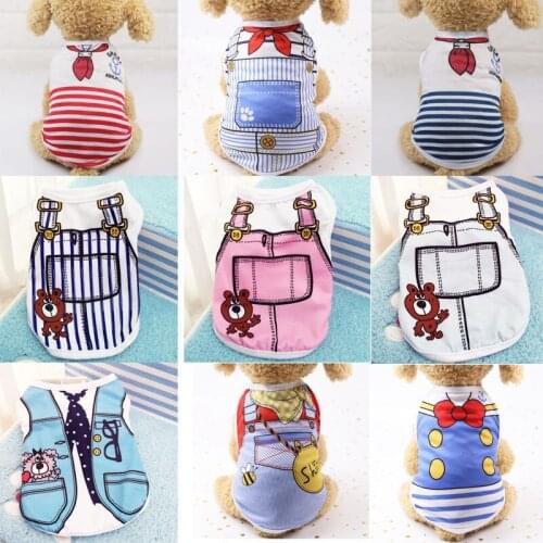 XS-XXL Dog Shirt Summer Cartoon Dog Vest Clothes For Small Large Dogs 25 Kinds Puppy Cat Hoodies Clothing Costumes Pet Clothes