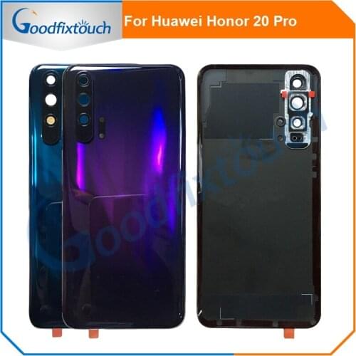 For Huawei Honor 20 Pro YAL-AL10 YAL-L41 Battery Back Cover Rear Door Housing Back Case Camera Lens + Middle Frame Bezel Plate