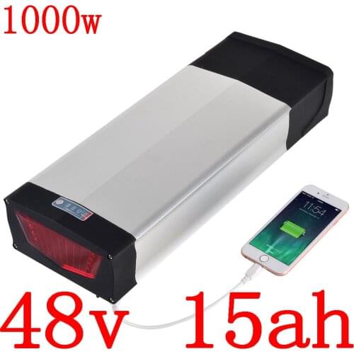 48V 15Ah 13S6P Rear Rack eBike Battery 48V 13Ah 13S5P Electric Bicycle Batteries With Luggage Hanger fit 1000W 750W 500W Motor