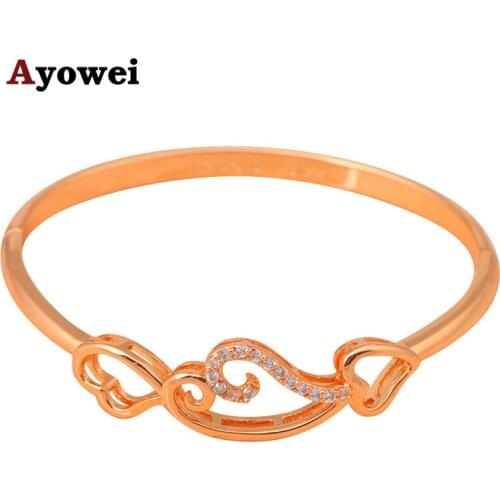 Elegant Design Perfect gifts for women AAA Zircon & White Crystal Gold tone Bangles Fine Fashion jewelry TB690A