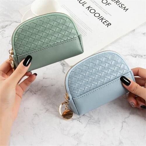 Mini Women Wallet PU Leather Female Purse Card Holder Short Coin Purse Small Wallets Purse Zipper Keychain Clutch Bag Handbag