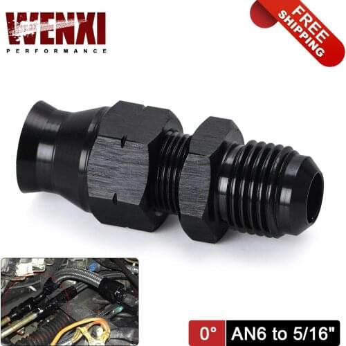 1/2/5 Piece Straight 6AN Male Flare to 5/16" (OD 8mm) Tube Hose Fitting Adapter Fuel Hard Line Pipe Aluminum Black Anodized